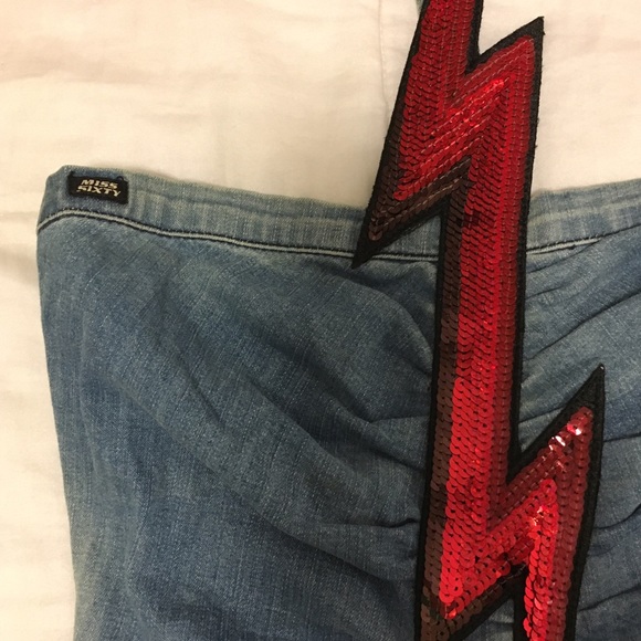 Miss Sixty denim lightning bolt mini dress ⚡️ - Picture 3 of 4