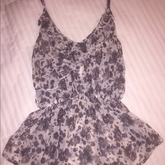 Grey/White Sheer Tank Top