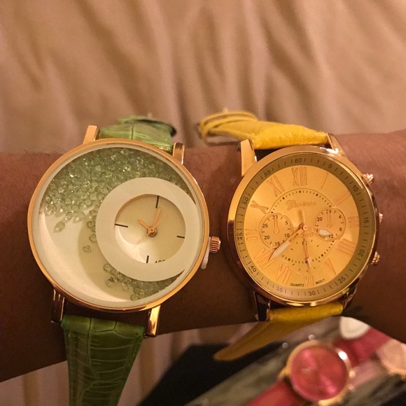 Yellow Large Face Rose Gold Watch - Picture 3 of 3