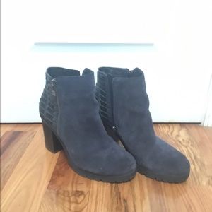 Sam Edelman Dover suede boots with zipper on side.