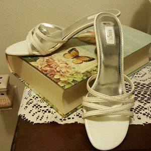 White open toe heels shoes 7.5