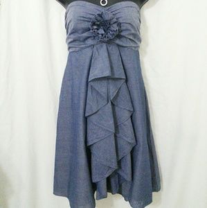 J Crew cotton blue denim chambray dress