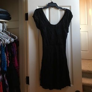 Little black lace dress with back cut outs