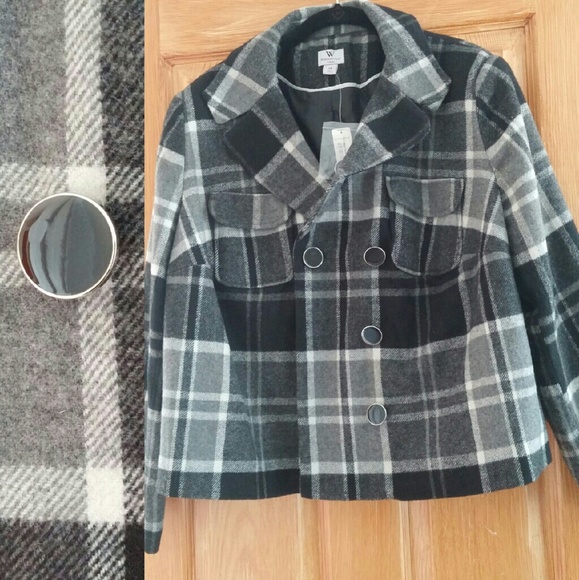 Worthington women's black plaid winter jacket