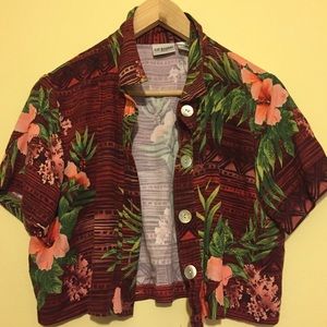 Hawaiian Shirt Crop Top