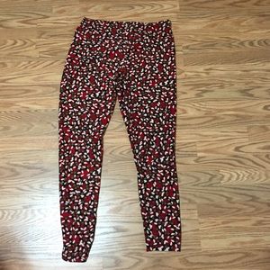 LuLaRoe Tall And Curvy Red Bumble Bee Leggings
