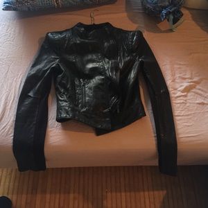 Bcbg leather moto motorcycle jacket sz Small