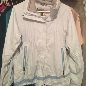 Baby blue Columbia raincoat