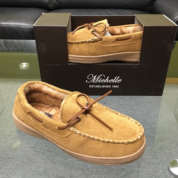 NWT mens genuine suede slip on outdoor loafer shoe