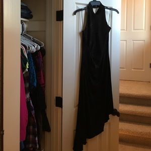 Halter top asymmetrical hem with sparkles