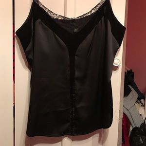 Lace velvet satin cami