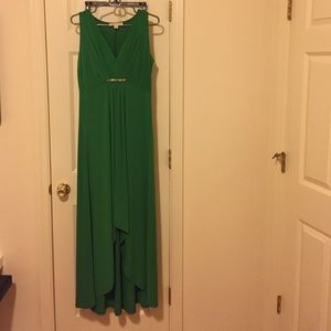 Green high low long Michael Kors dress
