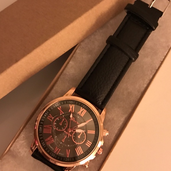 Black Geneva Watch Brand New - Picture 2 of 4