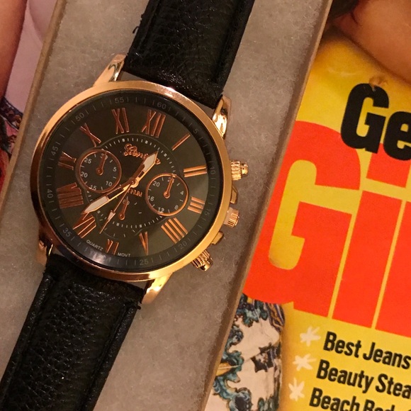 Black Geneva Watch Brand New - Picture 3 of 4