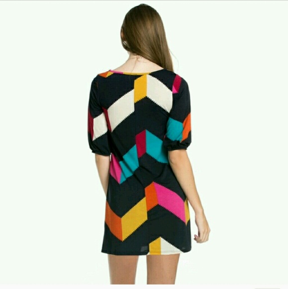 CHEVRON SHIFT DRESS - Picture 4 of 4