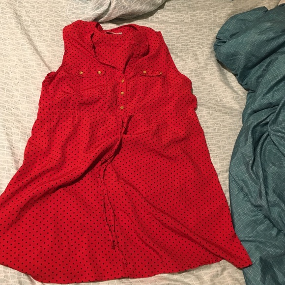 Red Polka Dot Maternity Shirt