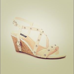 BLACK Sandal Wedge with Stud Details