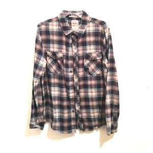 Long sleeve button down flannel.