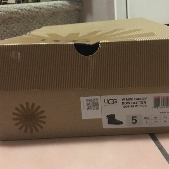 Uggs size 5 - W mini Bailey bow glitter black - Picture 1 of 3