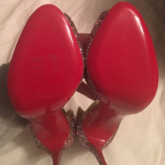 Christian Louboutin Demi You Glitter Peep Toe - Picture 2 of 8