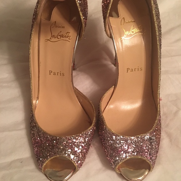 Christian Louboutin Demi You Glitter Peep Toe - Picture 3 of 8
