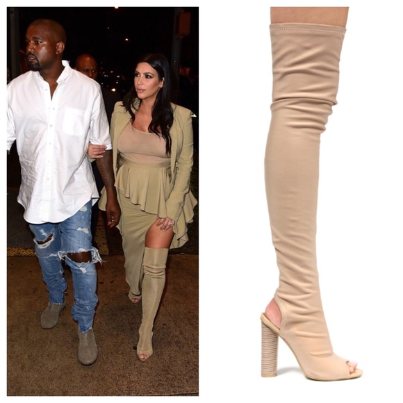 Sock knee high boots