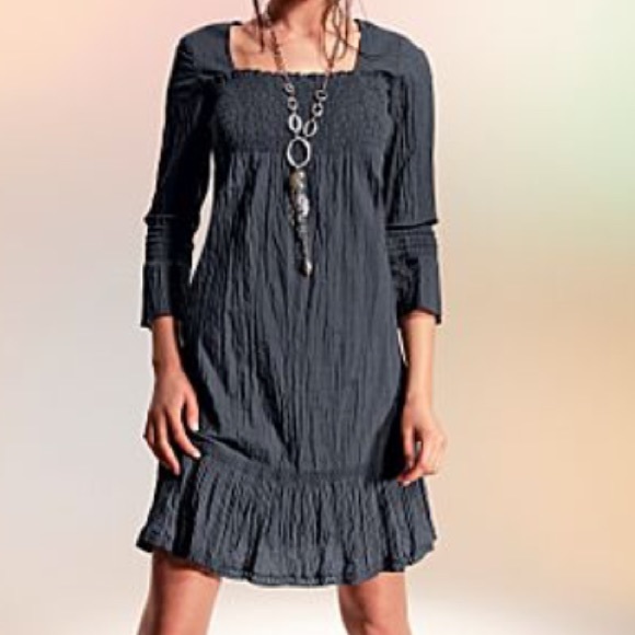 Dark grey peasant dress