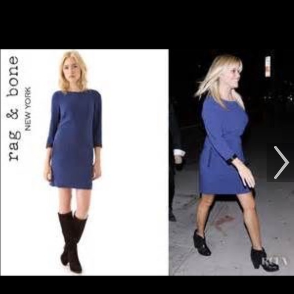 Rag and bone sheath dress with leather trim