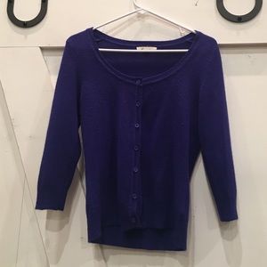 Quarter sleeve button down cardigan