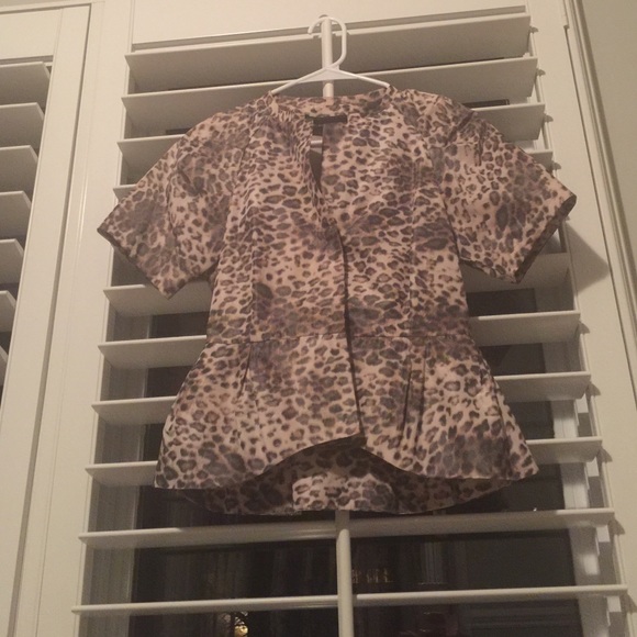 Bcbg peplum cheetah print blouse