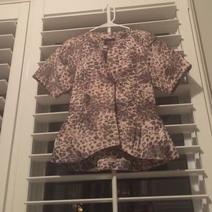 Bcbg peplum cheetah print blouse