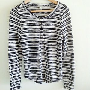 Lucky Brand  Striped Scoop Neck Thermal