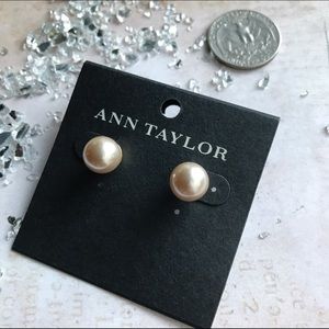 Ann Taylor Champaign Glass Pearl Studs