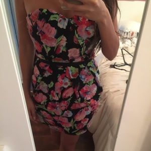 Asos Strapless floral print dress