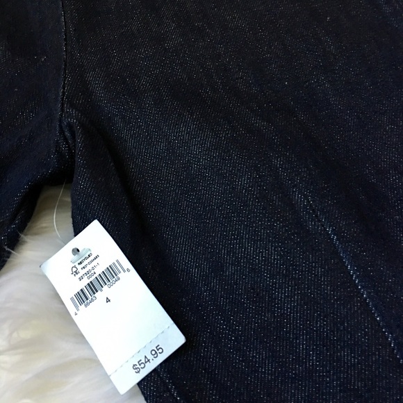 SOLD!!!-GAP Dark Denim Peplum Top ZIP UP back sz S - Picture 3 of 4