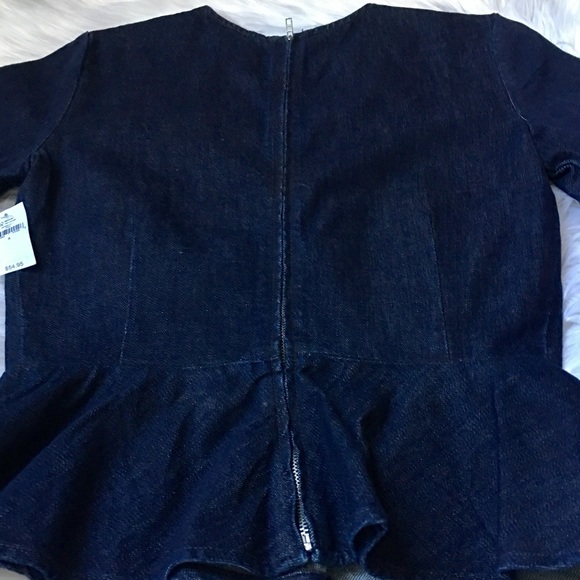 SOLD!!!-GAP Dark Denim Peplum Top ZIP UP back sz S - Picture 4 of 4