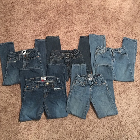 5 pairs of girls jeans