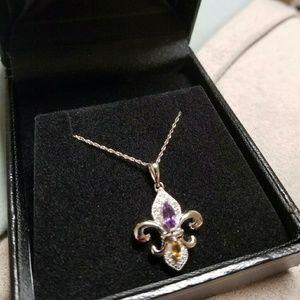 Silver fleur-de-lis necklace