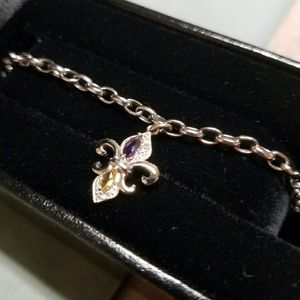 Silver fleur-de-lis bracelet