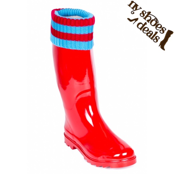forever young Shoes - ☔ Women Tall /w Cuff Rubber Rainboots 14" RB-1807