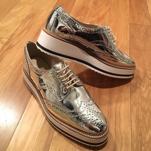 Silver platform oxfords - NEW (no tags)