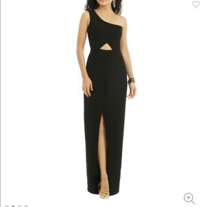 BCBG cut out one shoulder gown