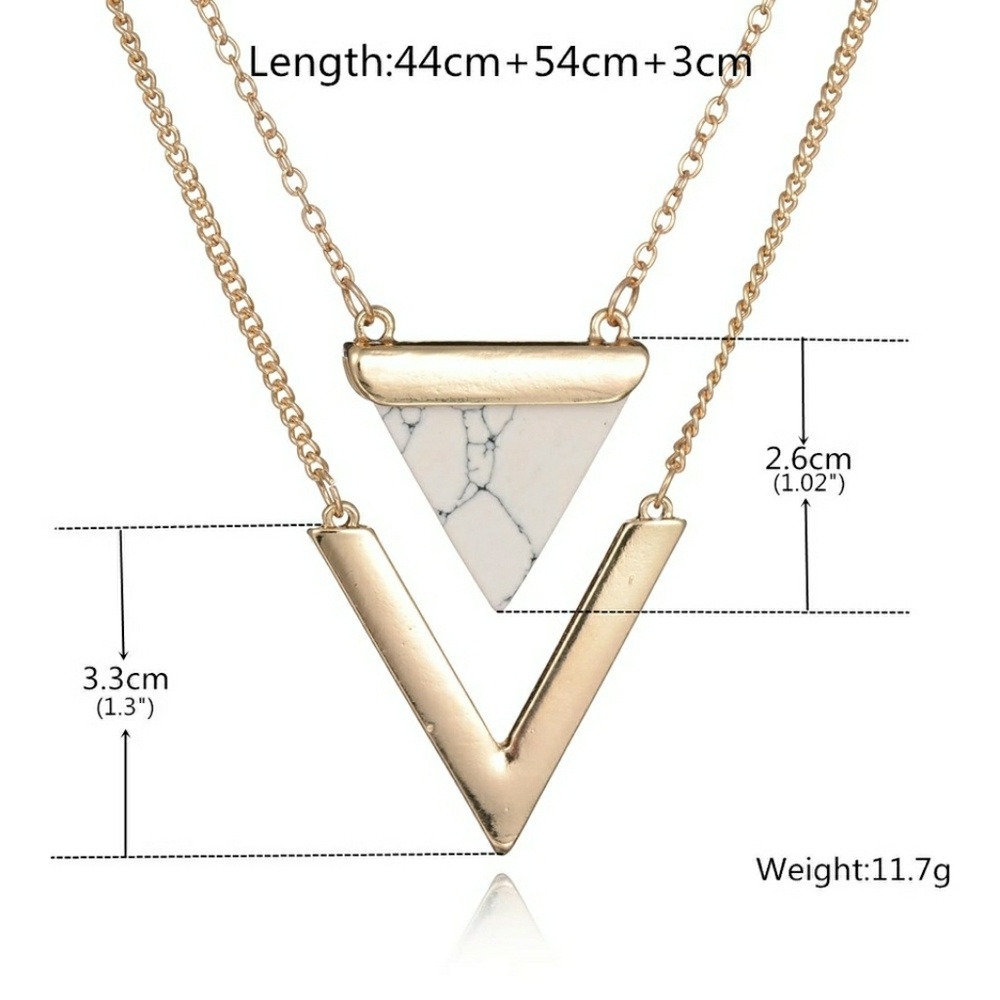 LAST ONE  NWT GEOMETRIC TRIANGLE NECKLACE - Picture 7 of 7