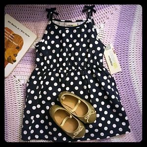 🔴SOLD🔴⛵Polka Dot Dress and Gold Flats⚓