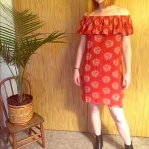 Off the Shoulder Madewell Printed Dress