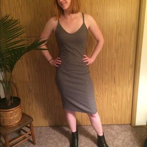 Long Bodycon Striped Dress