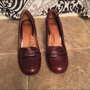 Sofft red brown pump size 7.5