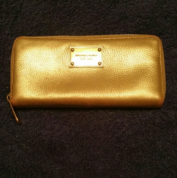 Michael Kors gold leather wallet