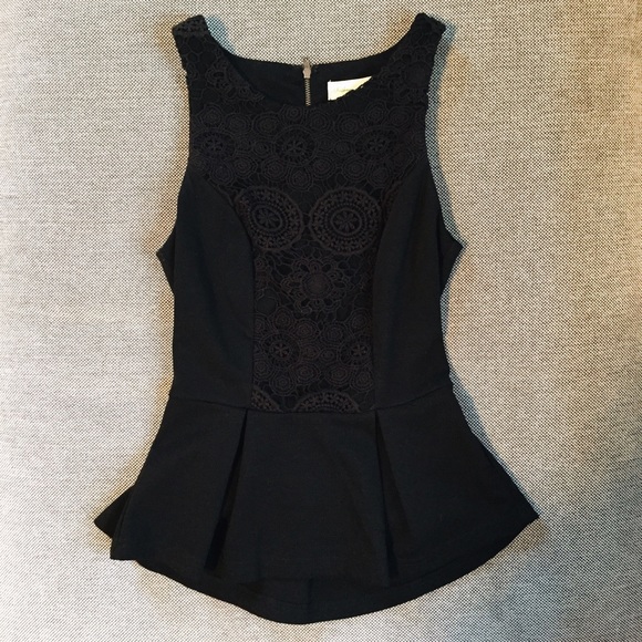 Urban Outfitters Lace Inlay Peplum Top