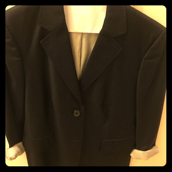 Lands End size 10 navy wool two button blazer